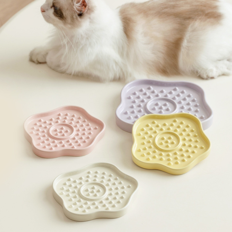 ceramic slow feeder and lick plate for cats and dogs - image 2