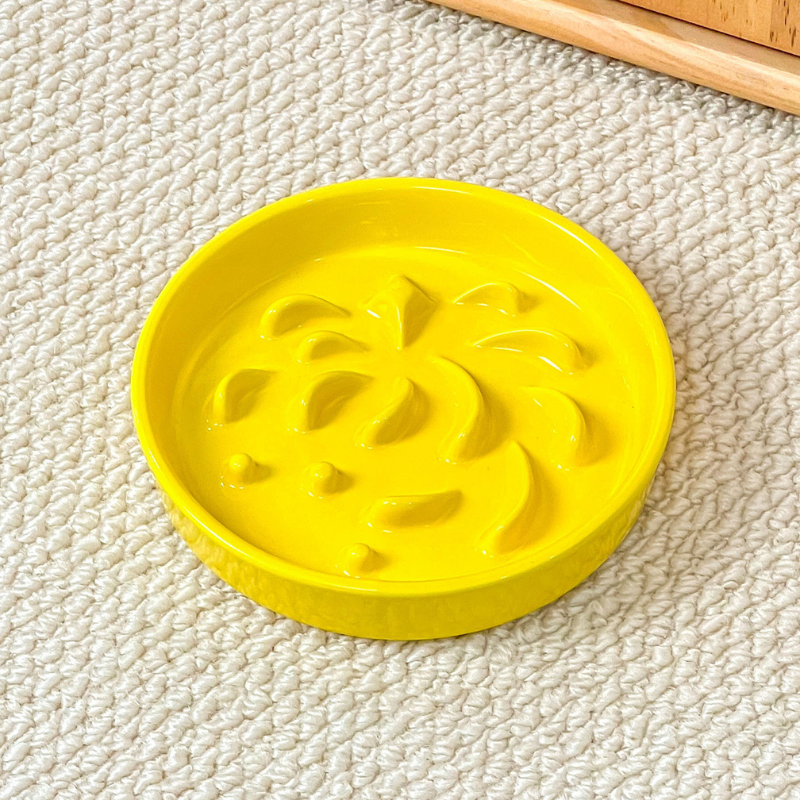5-inch ceramic slow feeder bowl for cats and dogs - image 4
