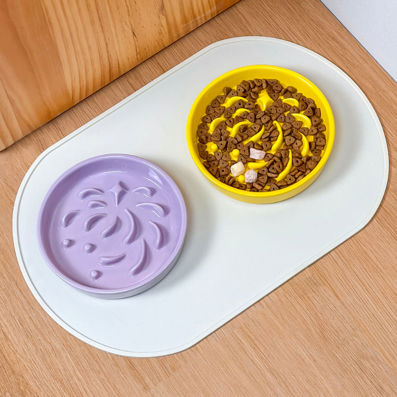 5-inch ceramic slow feeder bowl for cats and dogs - image 5