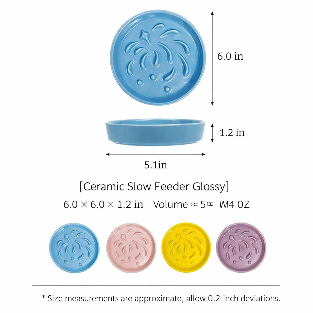 5-inch ceramic slow feeder bowl for cats and dogs - image 6