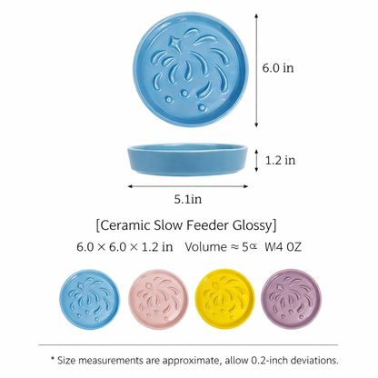 5-inch ceramic slow feeder bowl for cats and dogs - image 6
